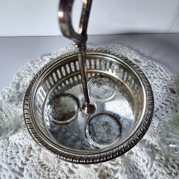 Glass Condiment Salt Pepper Sugar Set in Caddy Holder Glass Jars Sugar Scoop - Picture 7 of 14